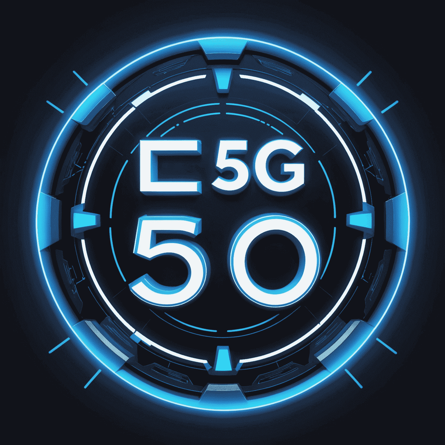 mobil-5g logo with futuristic design and neon blue accents