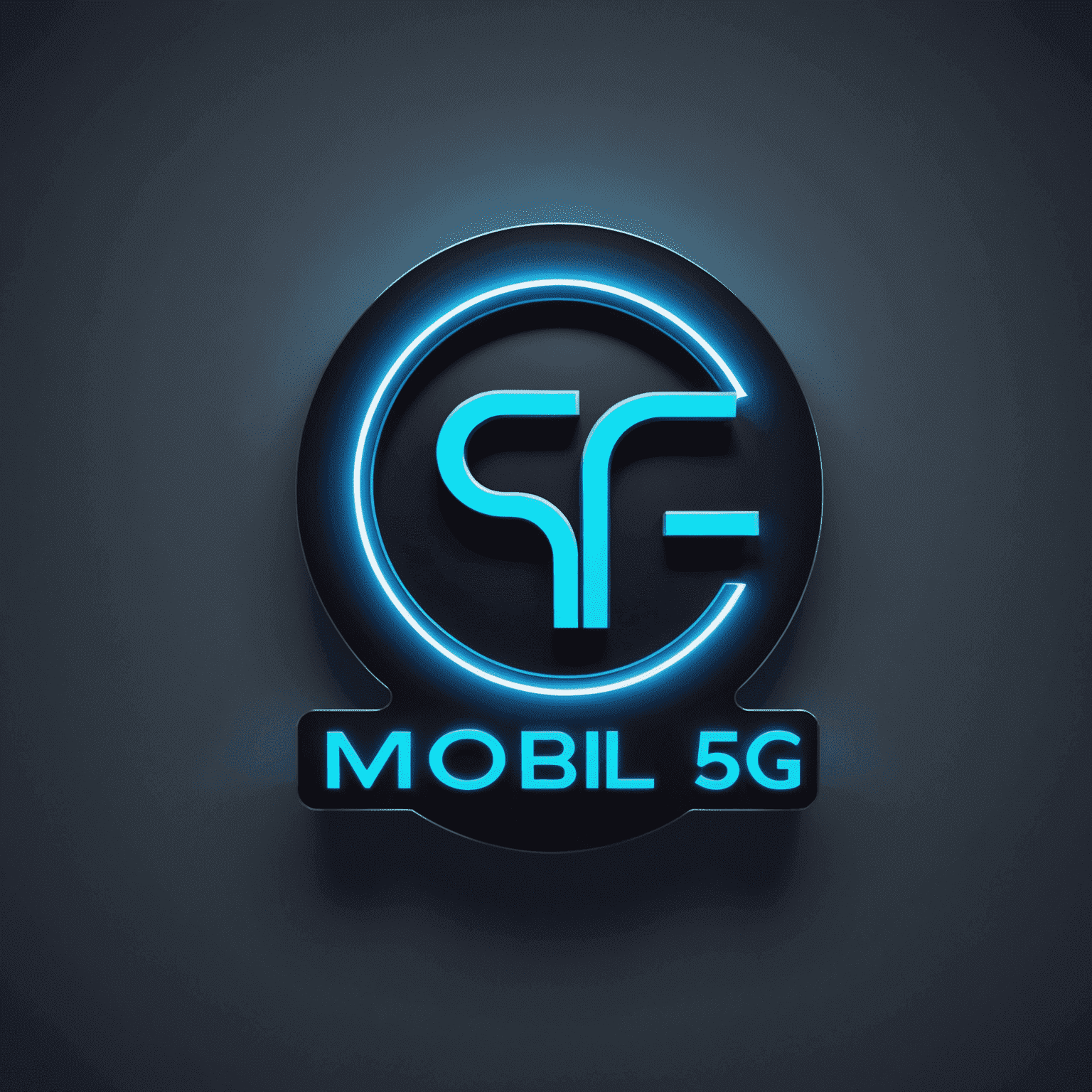 mobil-5g logo with futuristic design and neon blue accents