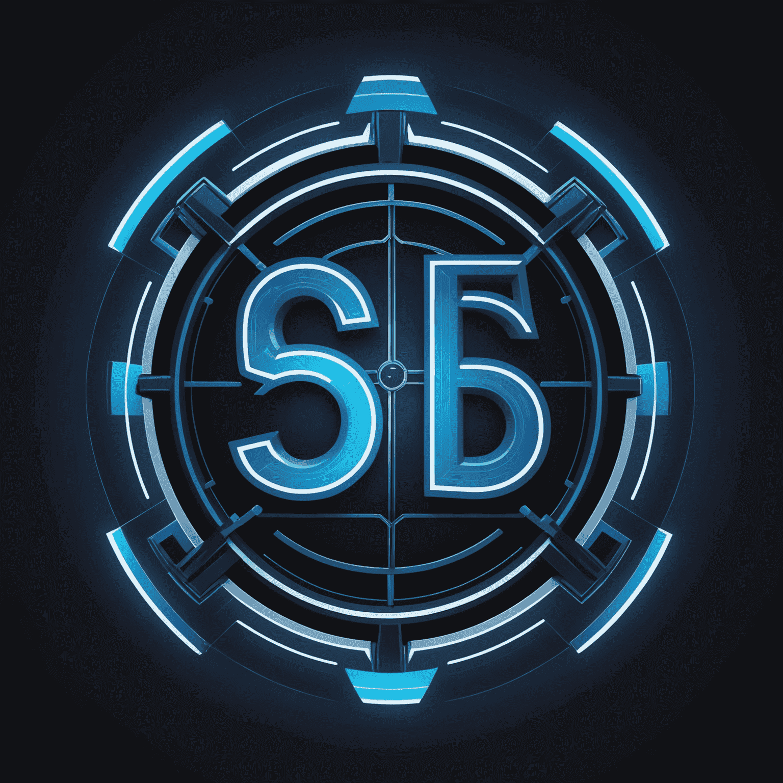 mobil-5g logo with futuristic design and neon blue accents