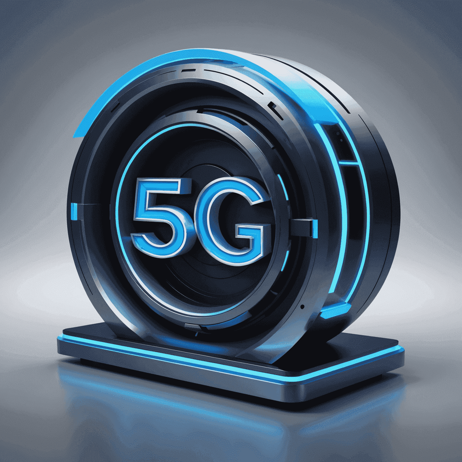 mobil-5g logo with futuristic design and neon blue accents