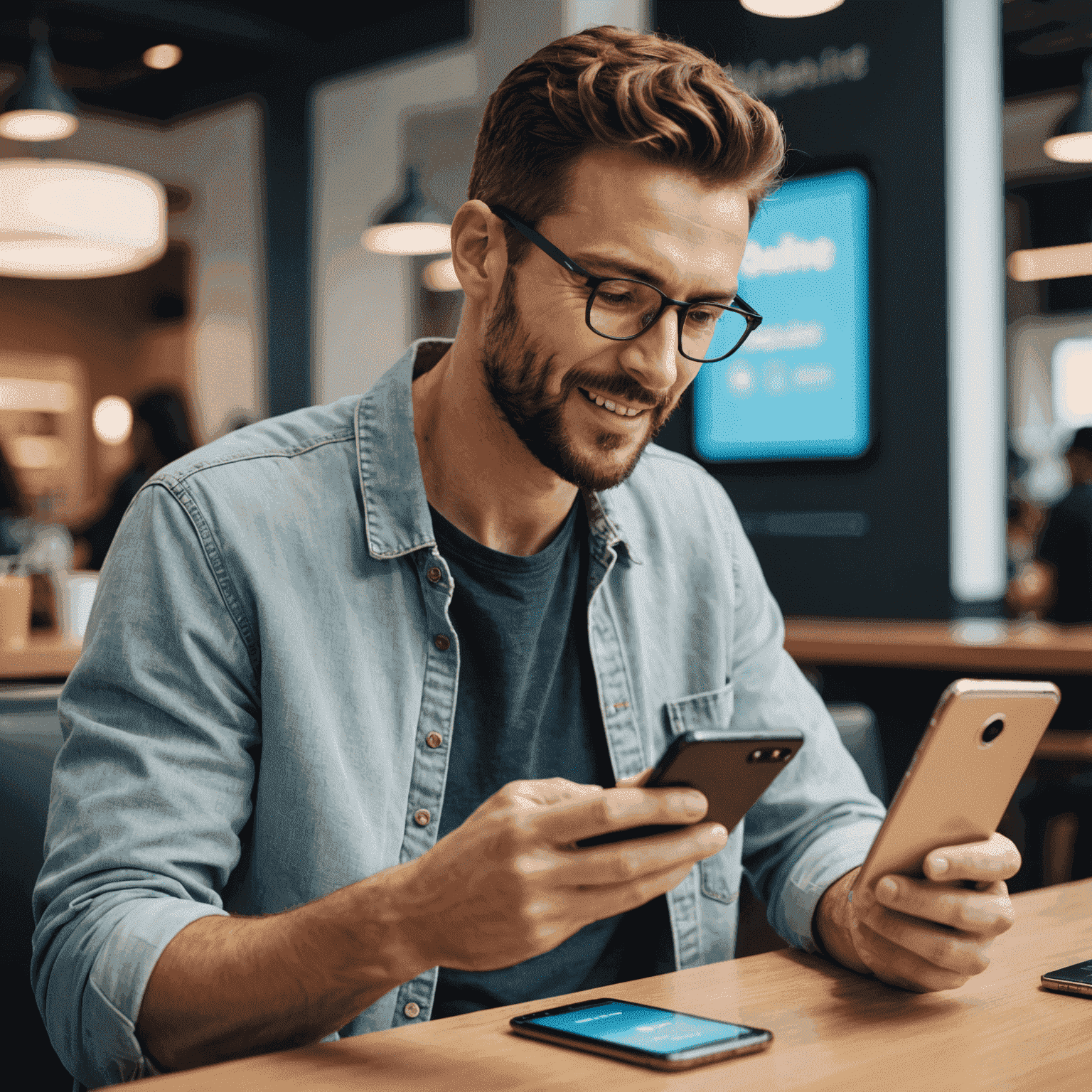 Split screen showing a person quickly topping up their mobile plan on a smartphone and enjoying high-speed internet activities