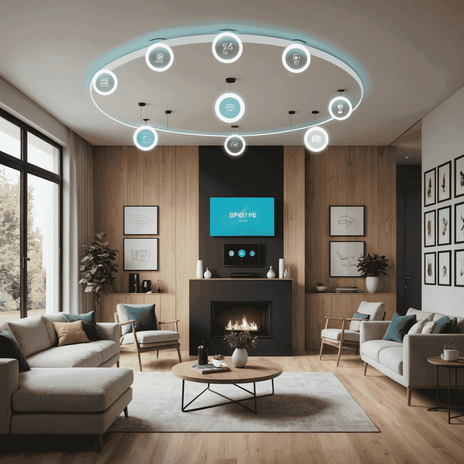 Modern smart home with connected devices, showcasing 5G home internet and WiFi solutions